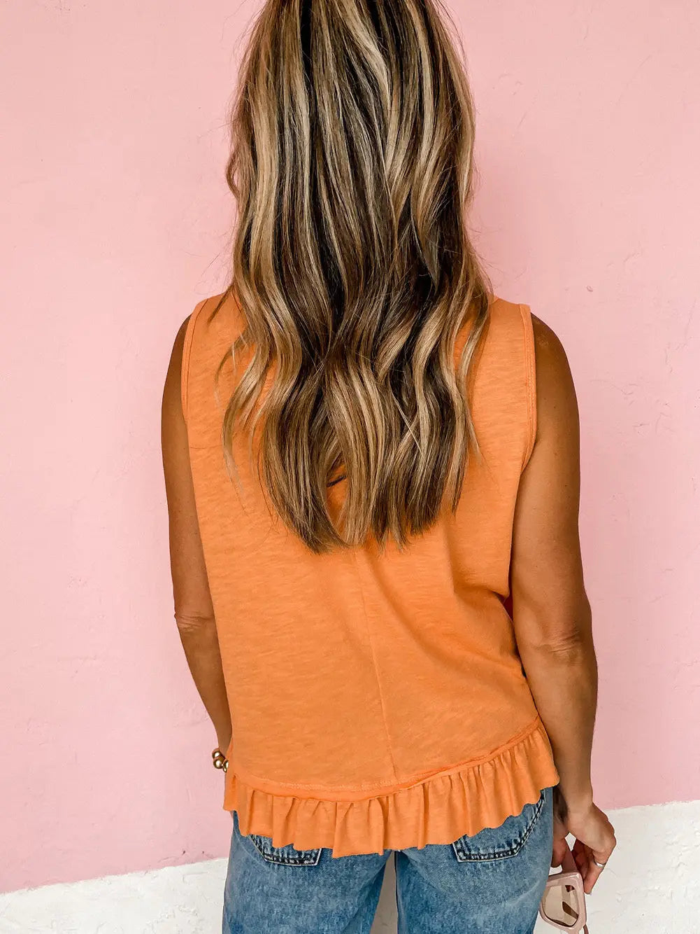 Orange Sleeveless Top
