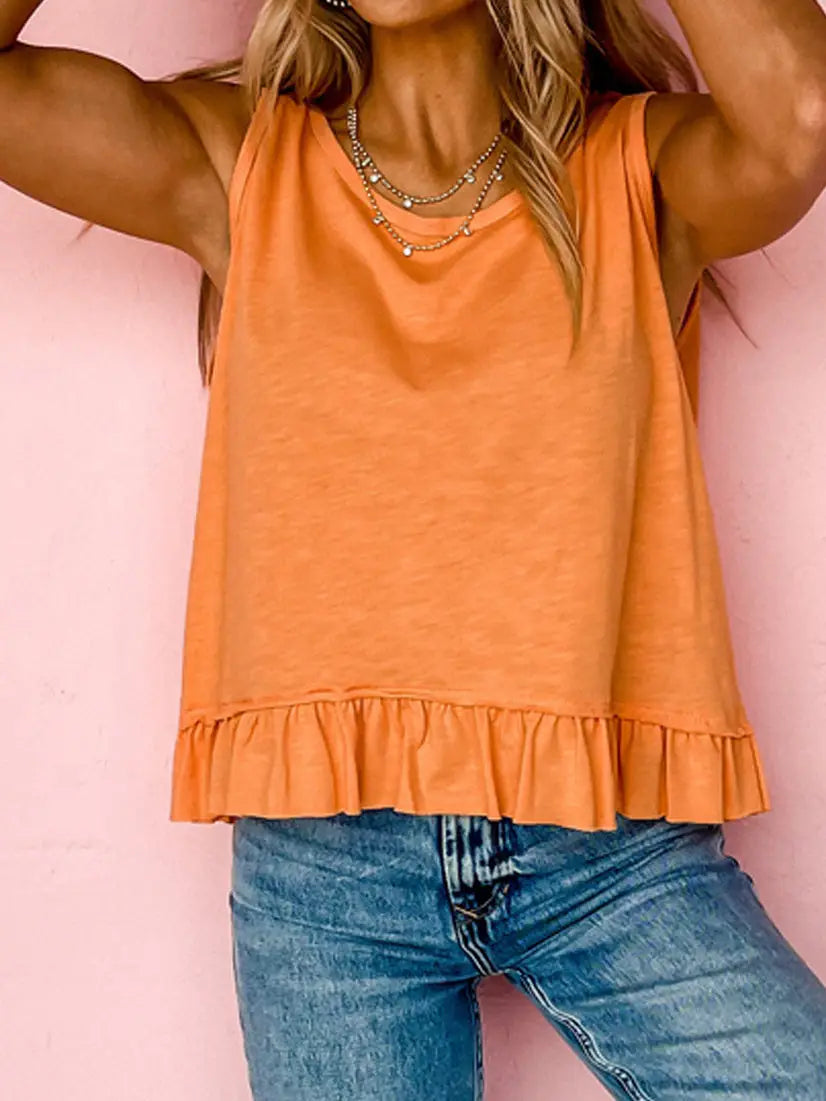 Orange Sleeveless Top