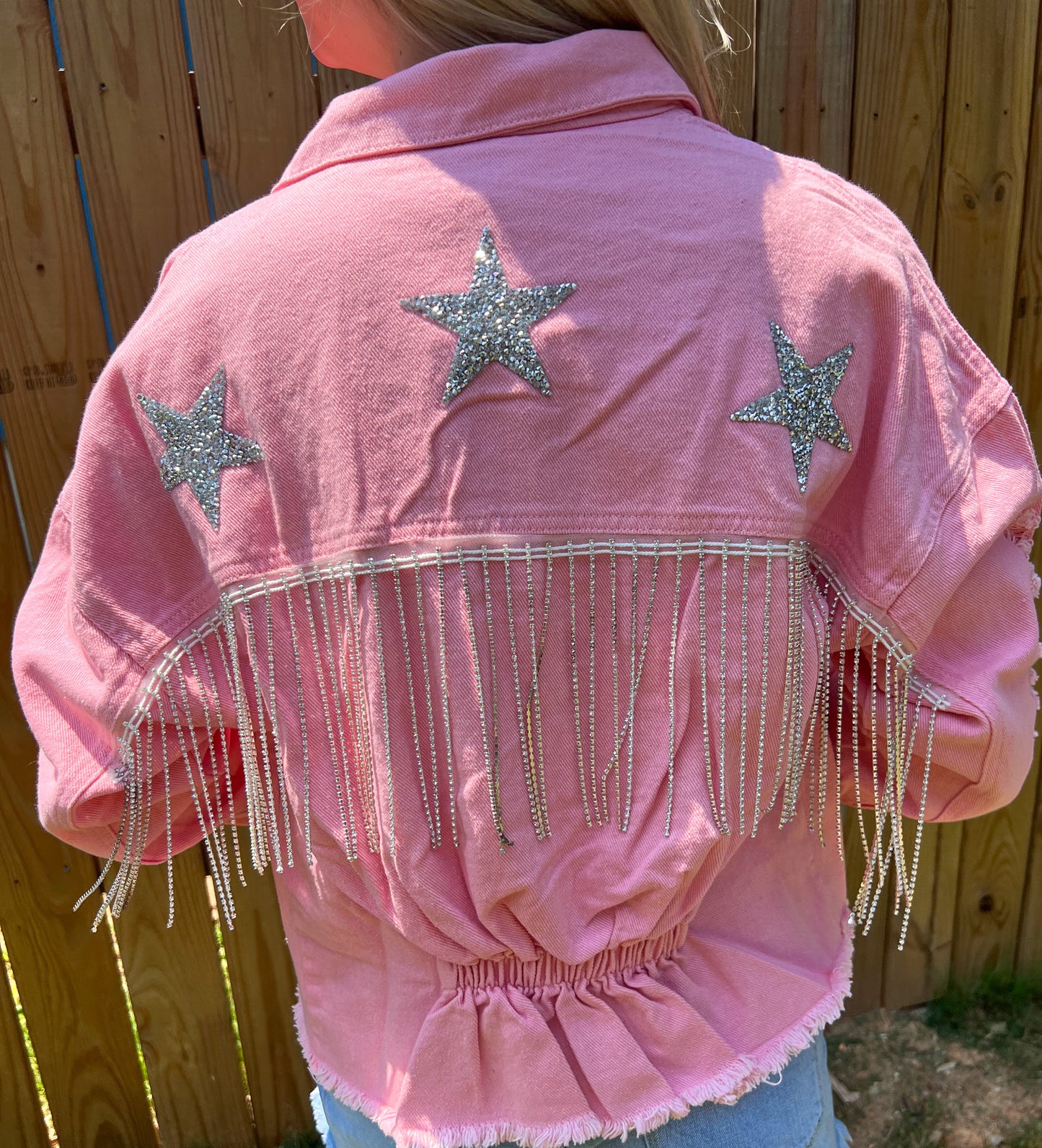 Sparkling Fringe Denim Jacket